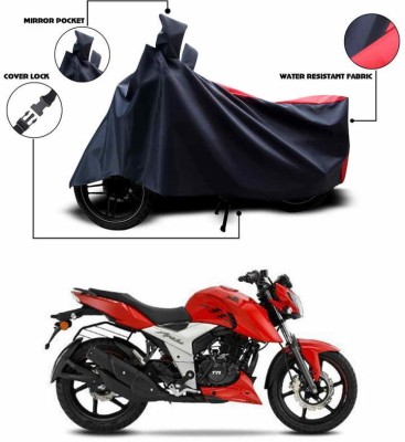 SEBONGO Two Wheeler Cover for TVS(Apache RTR 160 4V, Red, Black)