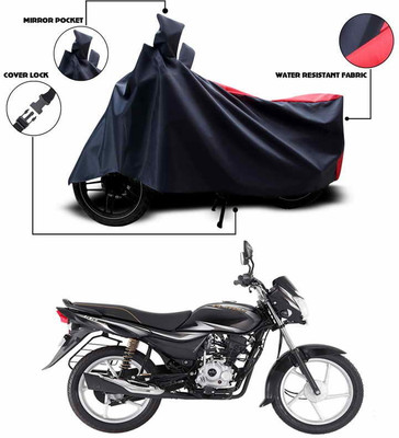 ANTHUB Two Wheeler Cover for Bajaj(Platina 100 DTS-i, Red, Black)