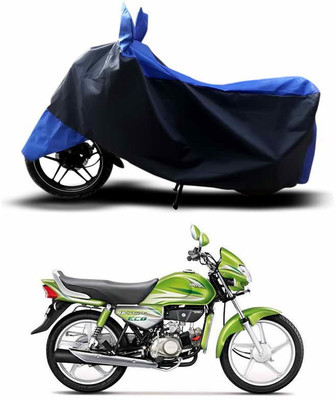 ANTHUB Two Wheeler Cover for Hero(HF Deluxe Eco, Blue, Black)
