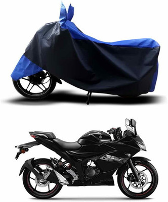 SEBONGO Two Wheeler Cover for Suzuki(Gixxer SF, Blue, Black)