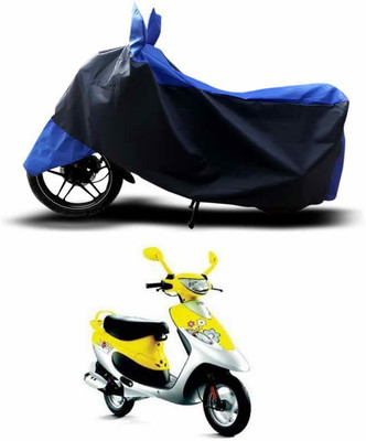 SEBONGO Two Wheeler Cover for TVS(Scooty Pep+, Blue, Black)