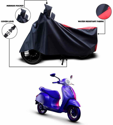 ANTHUB Two Wheeler Cover for Bajaj(Chetak, Red, Black)