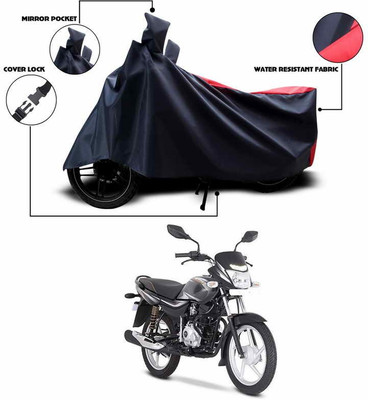 SEBONGO Two Wheeler Cover for Bajaj(Platina 100 DTS-i, Red)
