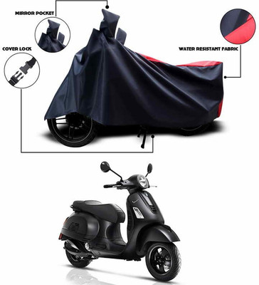 SEBONGO Waterproof Two Wheeler Cover for Vespa(Red, Black)