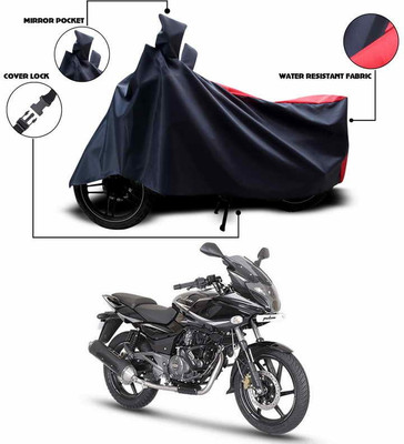 SEBONGO Two Wheeler Cover for Bajaj(Pulsar 220 DTS-i, Red, Black)