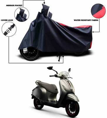 SEBONGO Two Wheeler Cover for Bajaj(Chetak, Red)