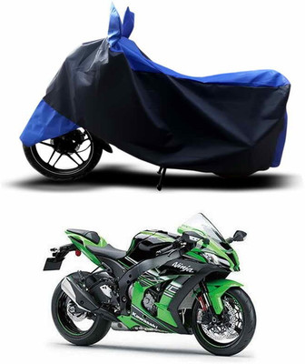 ANTHUB Two Wheeler Cover for Kawasaki(Ninja, Blue, Black)
