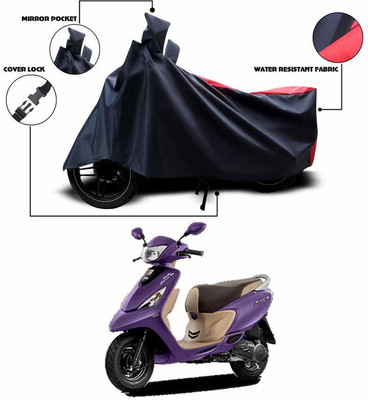 SEBONGO Waterproof Two Wheeler Cover for TVS(Red, Black)