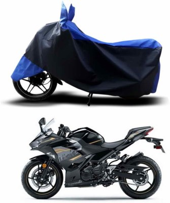 SEBONGO Two Wheeler Cover for Kawasaki(Ninja, Black, Blue)