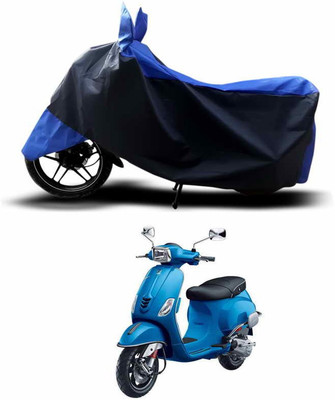 SEBONGO Two Wheeler Cover for Piaggio(Vespa, Blue, Black)