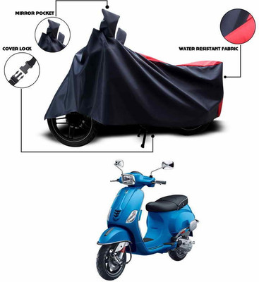 ANTHUB Two Wheeler Cover for Piaggio(Vespa, Red, Black)