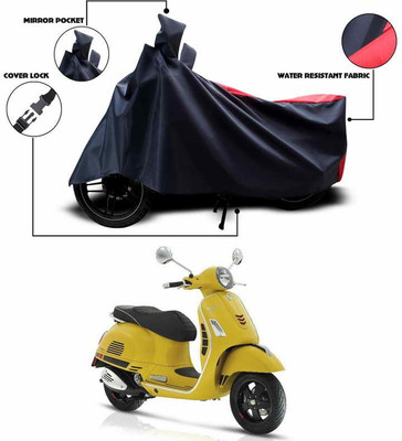 ANTHUB Two Wheeler Cover for Vespa(Vespa, Red, Black)