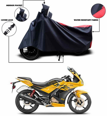 SEBONGO Waterproof Two Wheeler Cover for Hero(Red, Black)