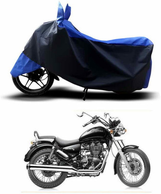 SEBONGO Two Wheeler Cover for Royal Enfield(Thunderbird 500, Blue, Black)