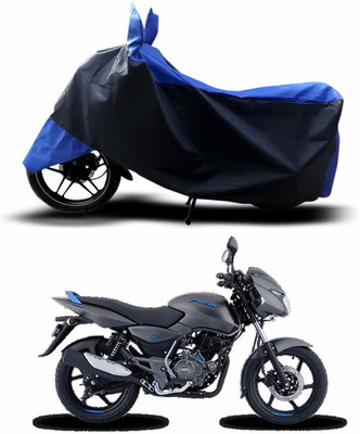 SEBONGO Two Wheeler Cover for Bajaj(Pulsar 125, Blue, Black)