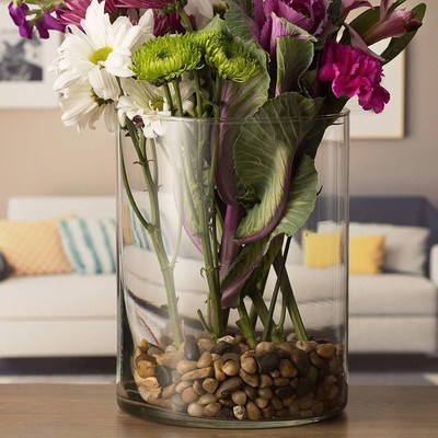 Decent Glass Glass Vase(8 inch, Clear)