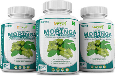 Divya Shree Moringa Capsules - 60 Veg Capsules - Nutritionally Rich Herbal Supplement(3 x 60 No)