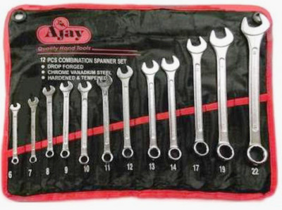 AJAY Combination Spanner Set 6-22mm Double Sided Combination Wrench(Pack of 12)