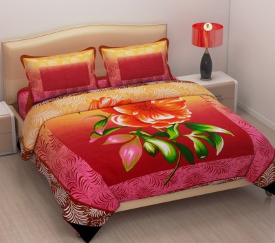 Koli Trading 500 TC Cotton King Floral Flat Bedsheet(Pack of 1, Multicolor)