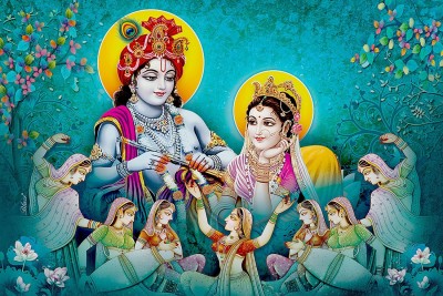 Lord Radha Krishna Wall Poster | HD Poster for room decor Paper Print(12 inch X 18 inch, 300GSM Thick Paper, Gloss Laminated, Rolled in safety tube)