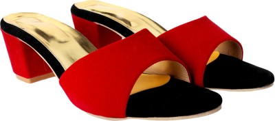 MESHVA Women Heels(Red , 5)