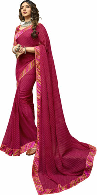 Queenswear Creation Printed, Digital Print, Floral Print Bollywood Georgette, Chiffon Saree(Pink)