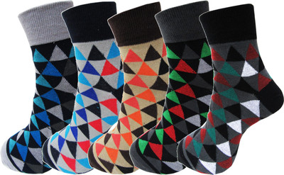 RC. ROYAL CLASS Men Geometric Print Ankle Length(Pack of 5)