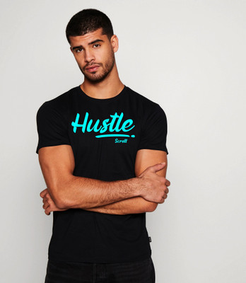 scrott fitness Graphic Print Men Round Neck Black T-Shirt
