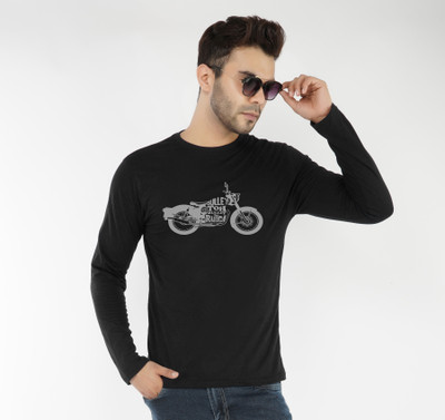 Rock Paper Scissors Graphic Print Men Round Neck Black T-Shirt