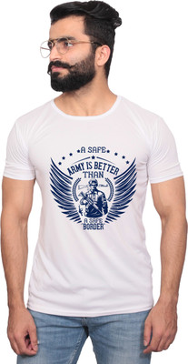 NITYANAND CREATIONS Printed Men Round Neck White T-Shirt