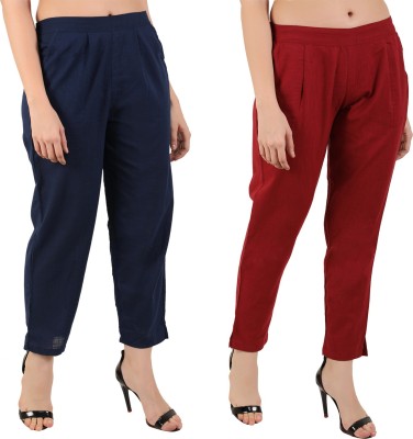 SVK Etail Regular Fit Women Dark Blue, Maroon Trousers