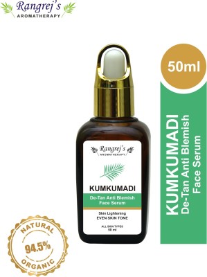 Rangrej's AROMATHERAPY KUMKUMADI DE-TAN ANTI BLEMISH FACE SERUM,SKIN LIGHTENING & EVEN SKIN TONE,ALL SKIN TYPES(50 ml)