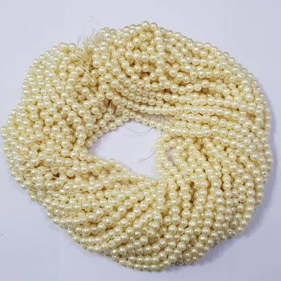Crafto Moti (Off-White) (6 mm)1200 PCS Pearl, Crafts Artificial Pearl Beads
