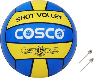 COSCO Shot Volley Volleyball With 2 Niddle Volleyball - Size: 4(Pack of 1, Multicolor)