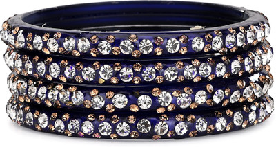 Somil Glass Beads, Crystal Bangle(Pack of 4)