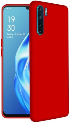 CASE CREATION Back Cover for Oppo F15 2020 Solid Colorful Premium Feel Matte Finish(Red, Shock Proof, Silicon, Pack of: 1)
