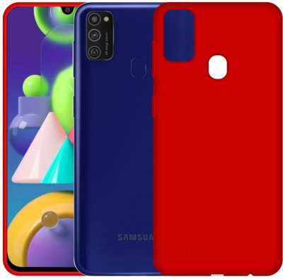 CASE CREATION Back Cover for Samsung Galaxy M30s 2020 Solid Colorful Premium Feel Matte Finish(Red, Shock Proof, Silicon, Pack of: 1)