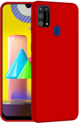CASE CREATION Back Cover for Samsung Galaxy M31 2020 Solid Colorful Premium Feel Matte Finish(Red, Shock Proof, Silicon, Pack of: 1)