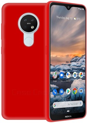 CASE CREATION Back Cover for Nokia 7.2 2020 Solid Colorful Premium Feel Matte Finish(Red, Shock Proof, Silicon, Pack of: 1)