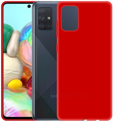 CASE CREATION Back Cover for Samsung Galaxy A71 2020 Solid Colorful Premium Feel Matte Finish(Red, Shock Proof, Silicon, Pack of: 1)