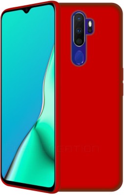 CASE CREATION Back Cover for Oppo A5 (2020) 2020 Solid Colorful Premium Feel Matte Finish(Red, Shock Proof, Silicon, Pack of: 1)