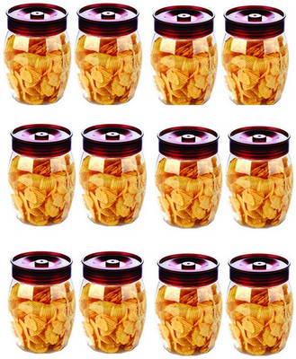 SAURA Octus Pet Storage Jars -12 Pieces Set - 1200 ml Plastic Utility Container(Pack of 12, Clear) Flipkart