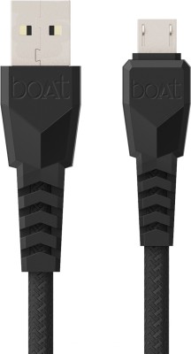 boAt 50 1.5 m Micro USB Cable (Compatible with Mobile, Tablet, BT speakers, Powerbank, game consoles, Black)