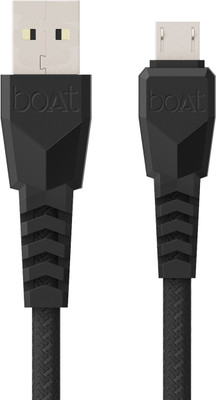 boAt 50 1.5 m Micro USB Cable (Compatible with Mobile, Tablet, BT speakers, Powerbank, game consoles, Black)