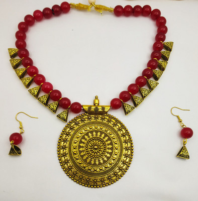 jatin imitation Metal Copper Red Jewellery Set(Pack of 1)