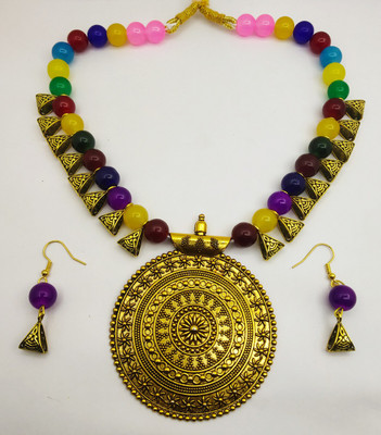 jatin imitation Metal Copper Multicolor Jewellery Set(Pack of 1)