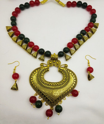 jatin imitation Metal Copper Multicolor Jewellery Set(Pack of 1)