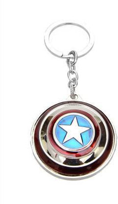 Meeko.com Rotating Premium The Avengers Captain America Shield Metal Keychain with Realistic Key Chain