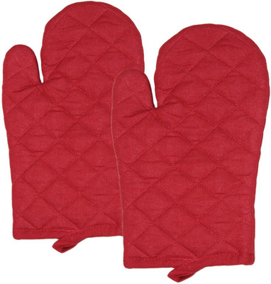 HFI Red Cotton Kitchen Linen Set(Pack of 2)