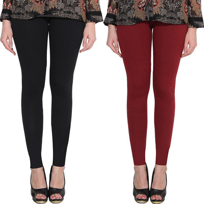 Clarita Ankle Length Western Wear Legging(Black, Maroon, Solid)